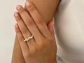 Anel Dourado Pérola e Pedras de Zircônia