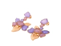 Brinco Dourado Luxo Flor de Pedras Fusion Rose